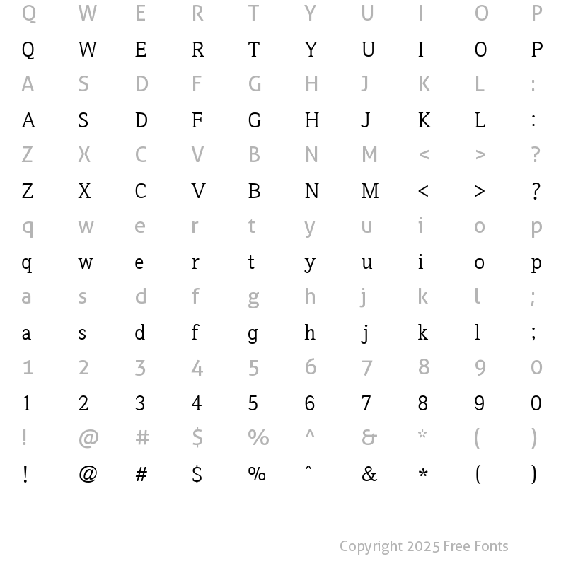 Character Map of Iropke Batang Medium