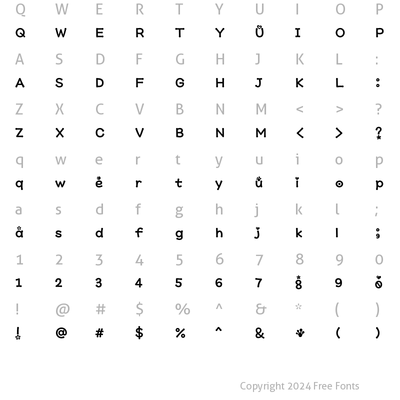 Character Map of Typo_BigEyes B