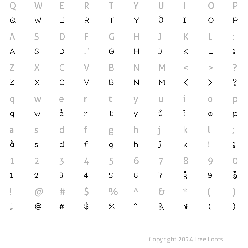 Character Map of Typo_BigEyes L