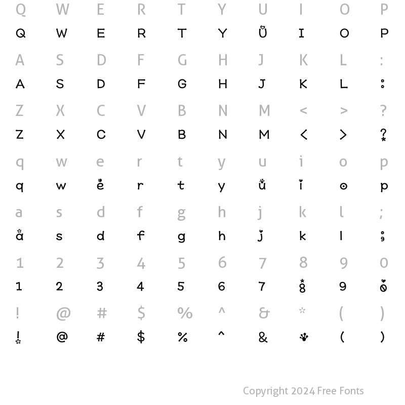 Character Map of Typo_BigEyes M