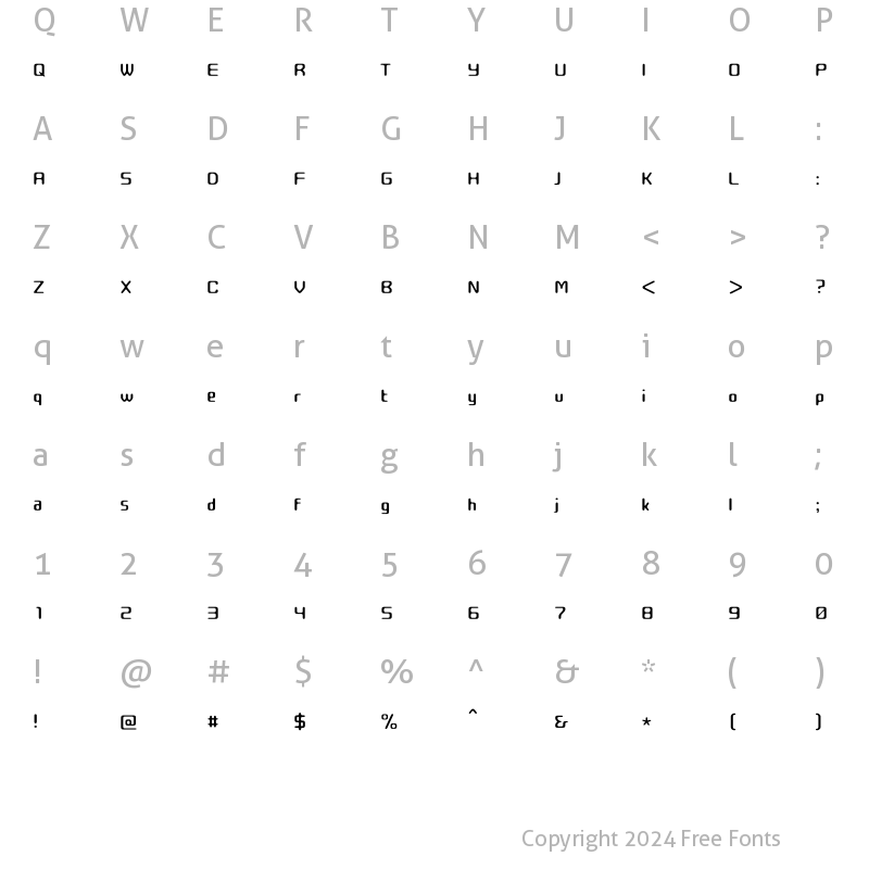 Character Map of Typo_DonkiBlur L