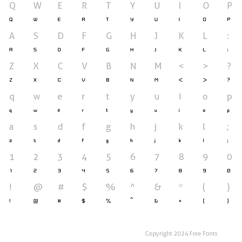Character Map of Typo_DonkiRound L