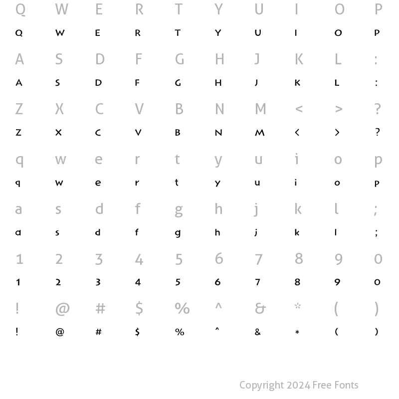 Character Map of Typo_DonQuixote L