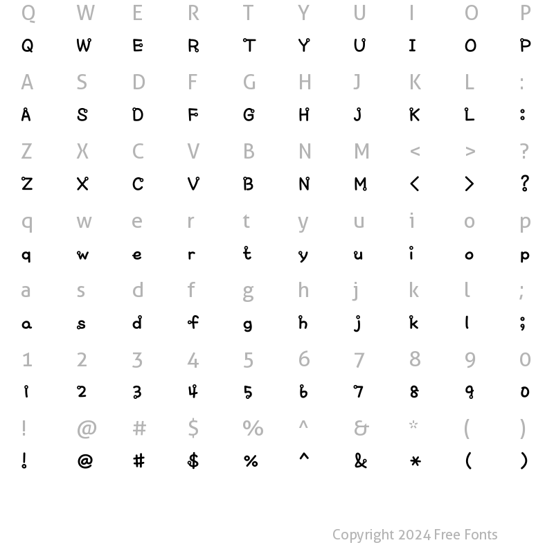 Character Map of Typo_Greenfrog B