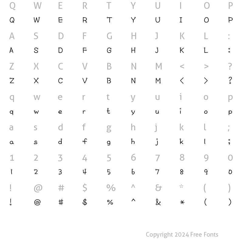 Character Map of Typo_Greenfrog L