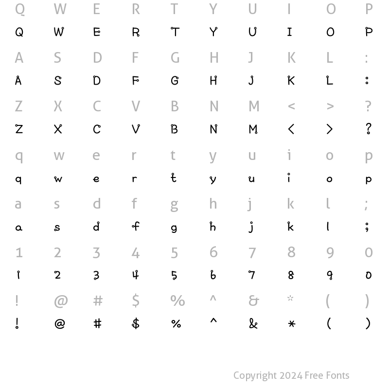 Character Map of Typo_Greenfrog M