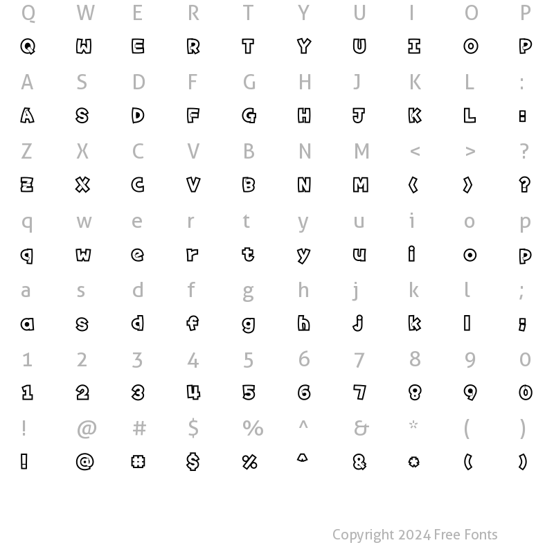 Character Map of Typo_HelloPOP ???B