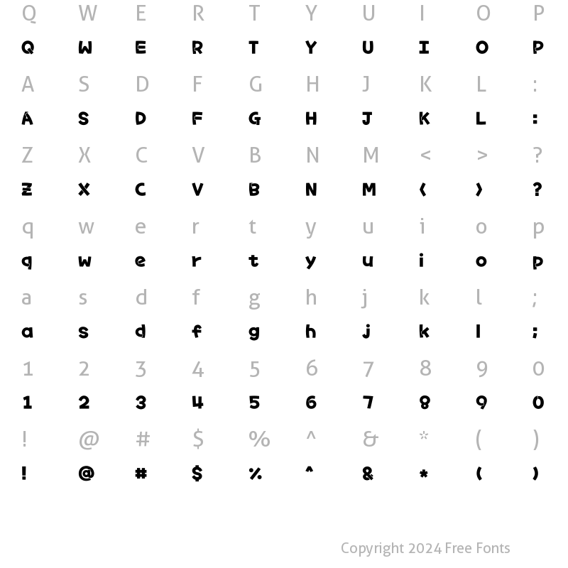 Character Map of Typo_HelloPOP B