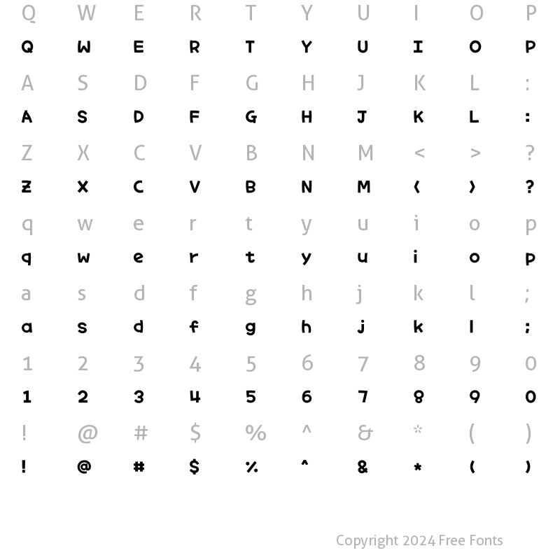 Character Map of Typo_HelloPOP M