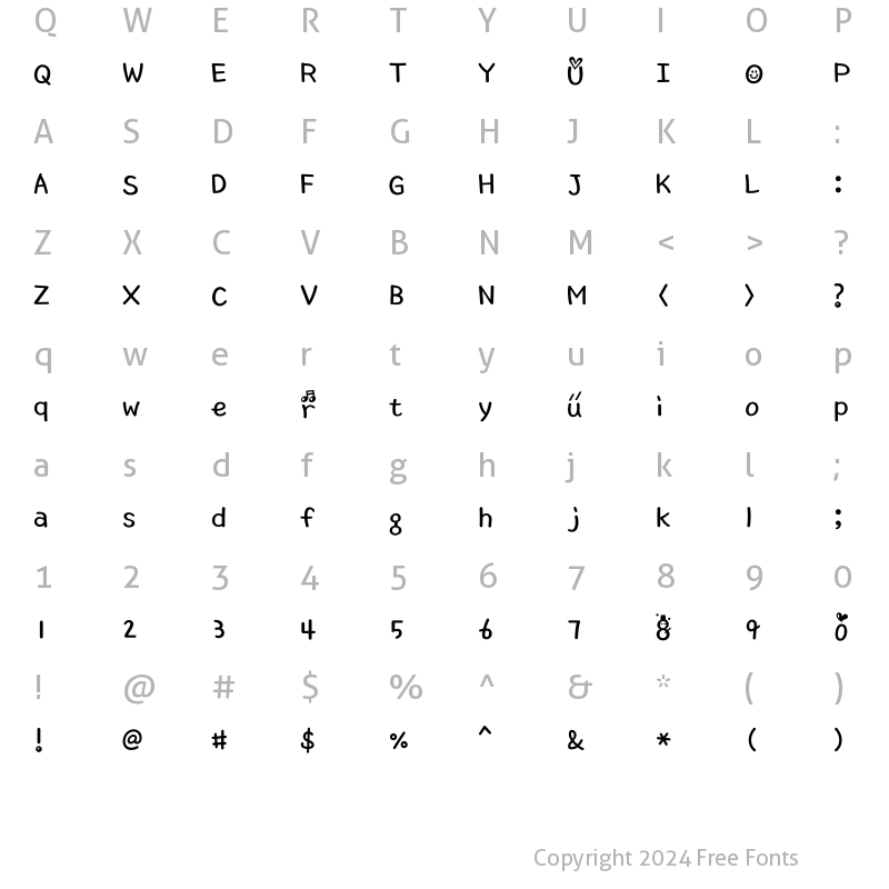 Character Map of Typo_TodayWeather M