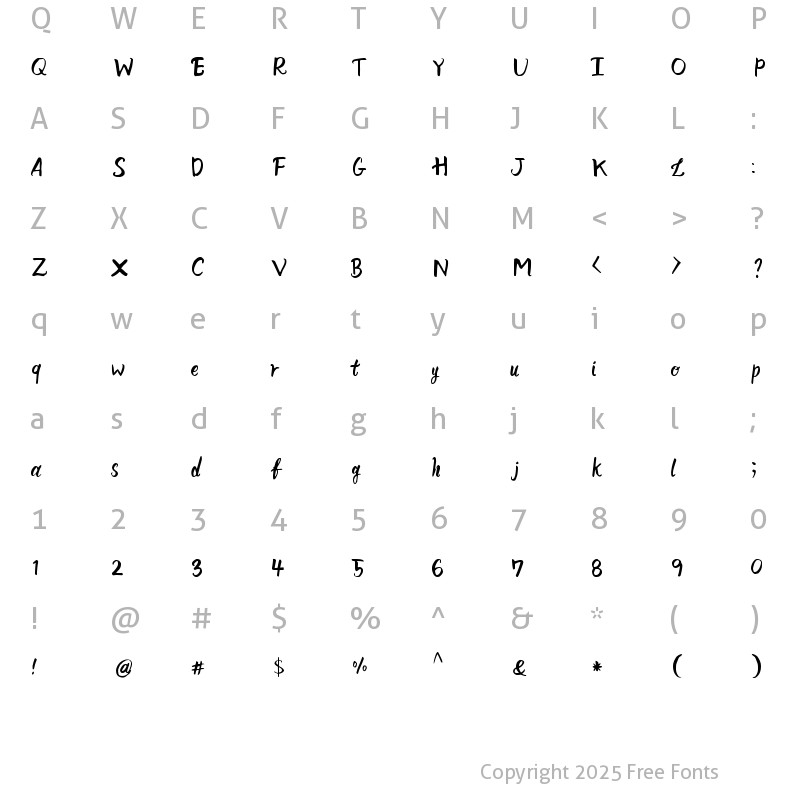 Character Map of Windy Lavender basic